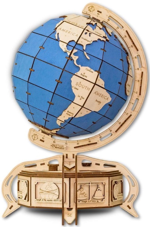 Globus - puzzle 3D - 393 elem. EWA Eco-Wood-Art