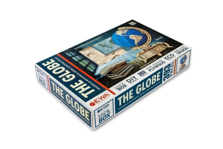 Globus - puzzle 3D - 393 elem. EWA Eco-Wood-Art pudełko