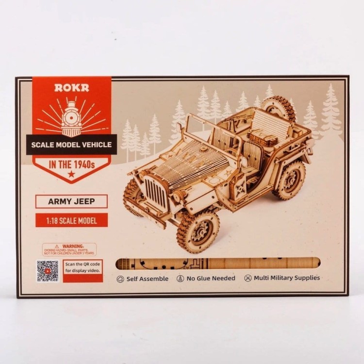 Jeep wojskowy - model 3D DIY 369 elem. Robotime 1