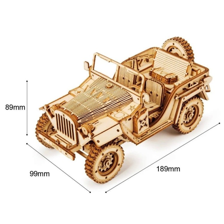 Jeep wojskowy - model 3D DIY 369 elem. Robotime 4