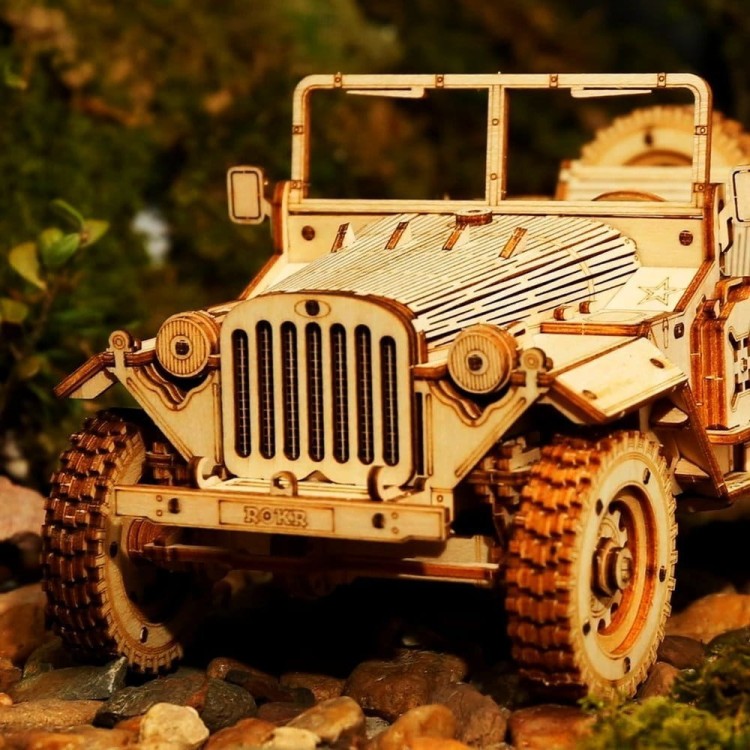 Jeep wojskowy - model 3D DIY 369 elem. Robotime 6
