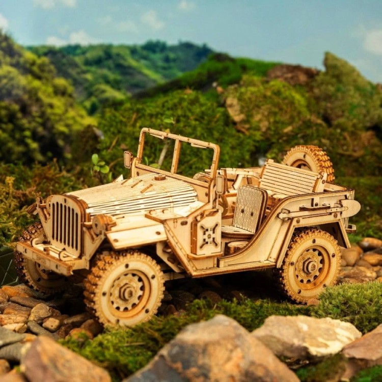 Jeep wojskowy - model 3D DIY 369 elem. Robotime 7