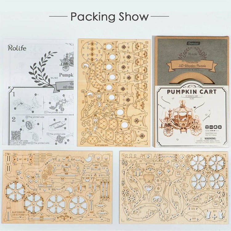 Kareta - puzzle 3D model DIY 182 elem. Robotime 6