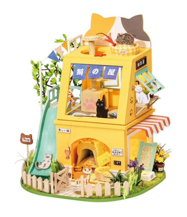 Koci domek drewniany mini domek DIY model 3D Robotime