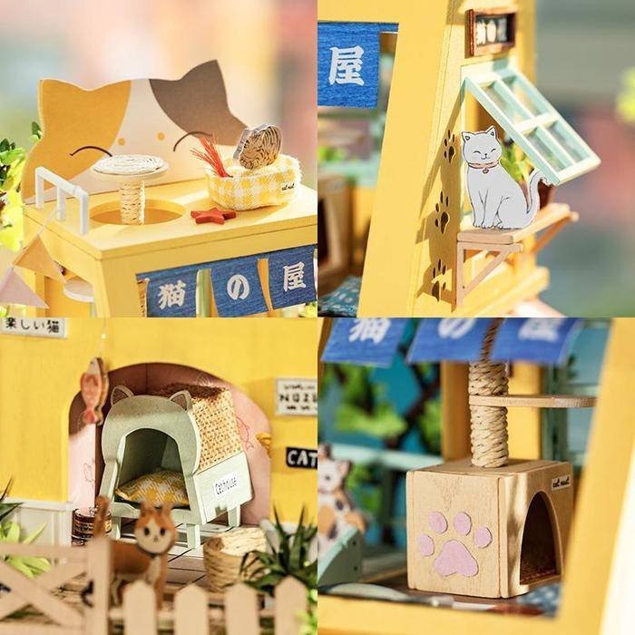 Koci domek drewniany mini domek DIY model 3D Robotime 6