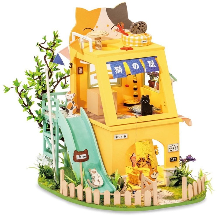 Koci domek drewniany mini domek DIY model 3D Robotime 10