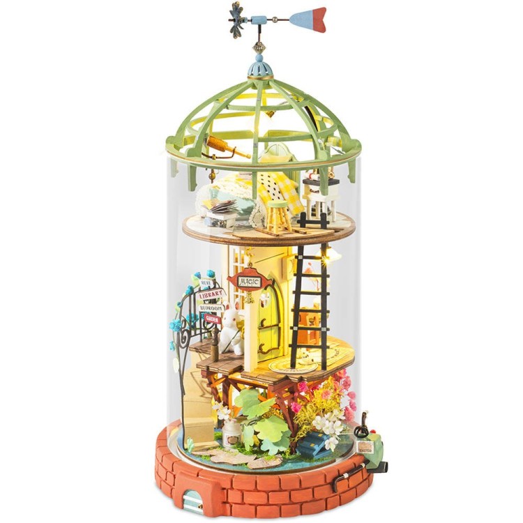 Domek z kopułą w tubie - drewniany mini domek DIY model 3D Robotime