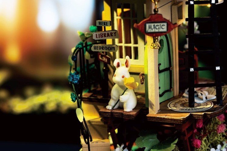 Domek z kopułą w tubie - drewniany mini domek DIY model 3D Robotime 3