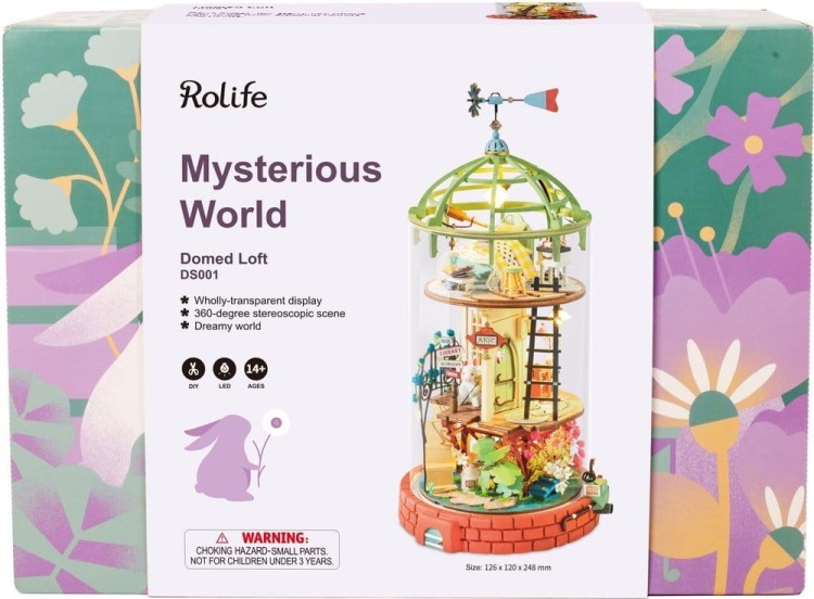 Domek z kopułą w tubie - drewniany mini domek DIY model 3D Robotime 1