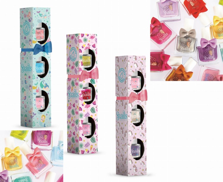 Zmywalne lakiery do paznokci dla dzieci zestaw 3 szt.Snails