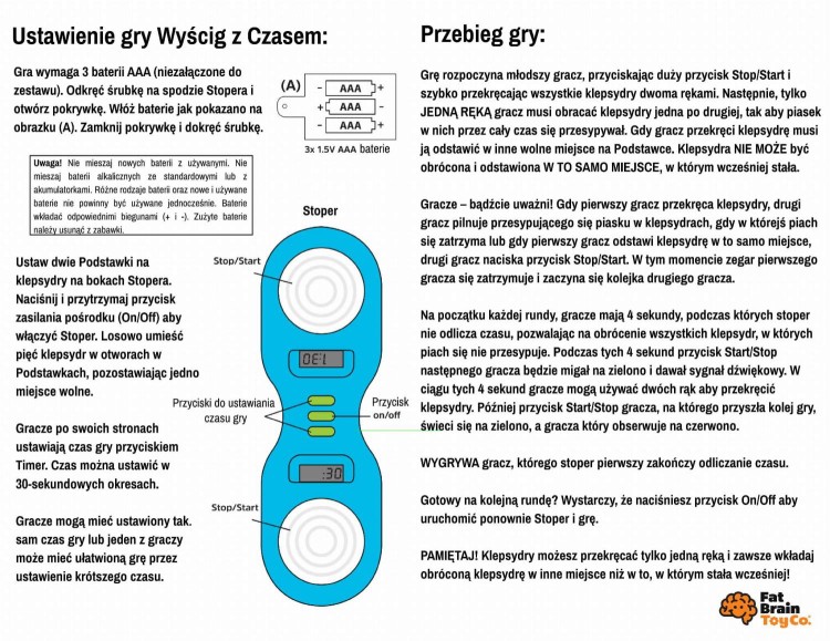 Gra na refleks Wyścig z czasem Sandity Fat Brain Toy instrukcja