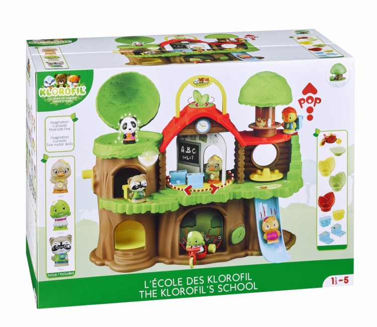 Leśna szkoła z trzema figurkami Klorofil box