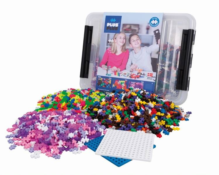 klocki plus-plus mini 2400 el. MIX Basic, Neon, Brokat + 2 płytki