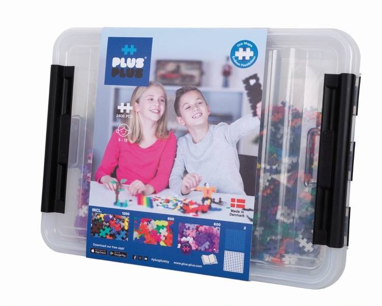 klocki plus-plus mini 2400 el. MIX Basic, Neon, Brokat + 2 płytki 1