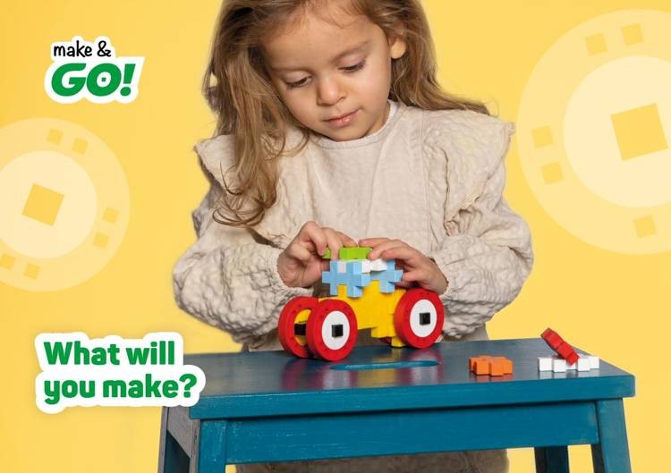 klocki plus-plus Make&Go MIDI edu 200 el. basic 20 kół w pudełku 7