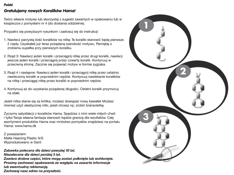 polska instrukcja HAMA szycie