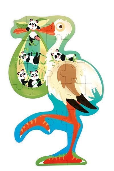 Puzzle konturowe Bocian 24 elementy Scratch 2