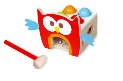 Drewniana przebijanka Toc Toc SOWA Scratch