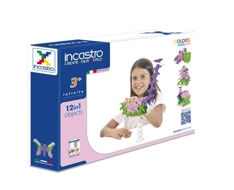 Klocki konstrukcyjne Incastro - 60 el. Pink MIDI