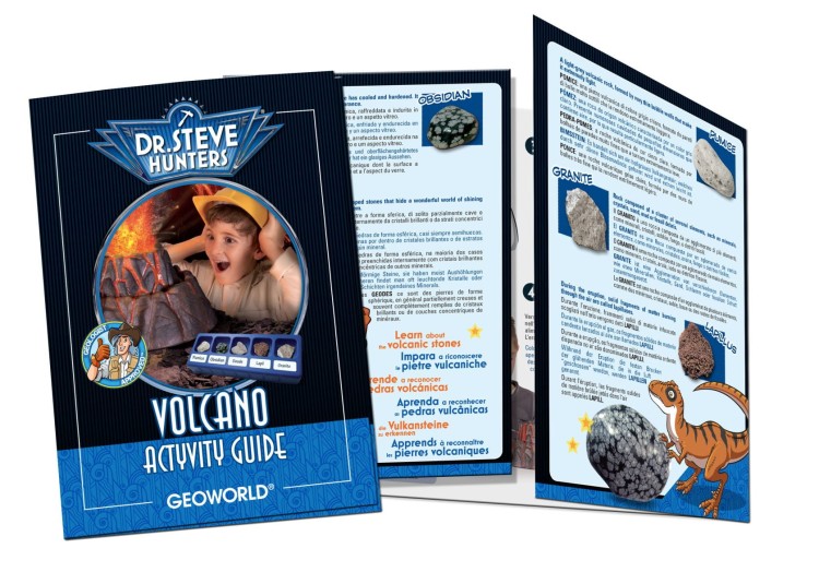 Wulkan - zestaw kreatywny + 5 skał wulkanicznych Geoworld 