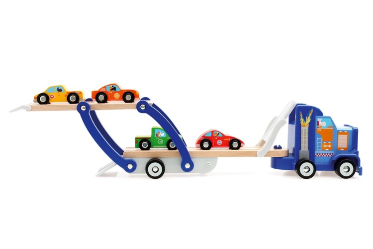 Auto laweta - transporter + 4 autka SCRATCH 