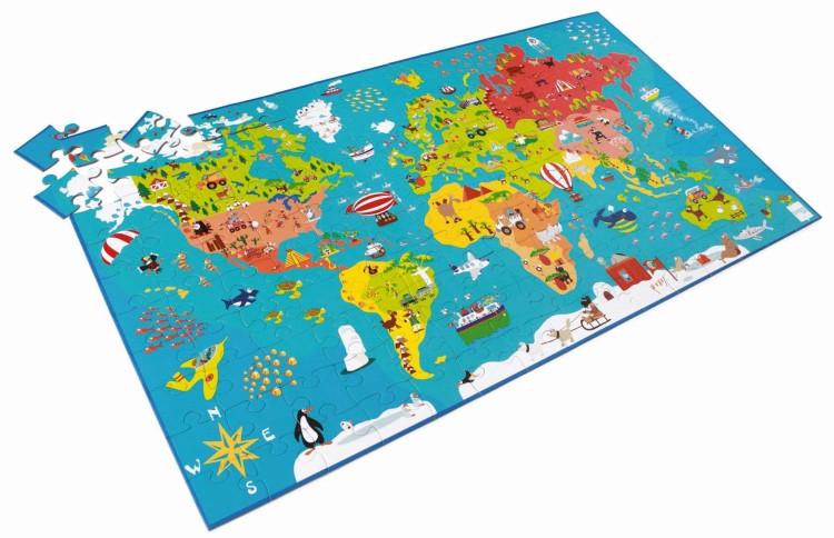 Puzzle MAPA ŚWIATA  150 el. SCRATCH