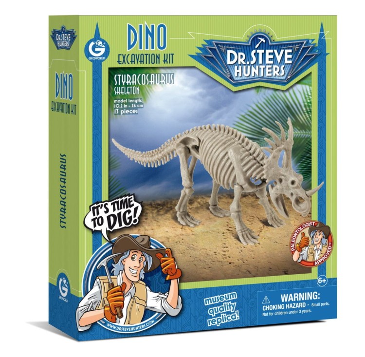 Szkielet STYRACOSAURUS 26 cm Wyprawa Paleontologiczna dinozaur Geoworld