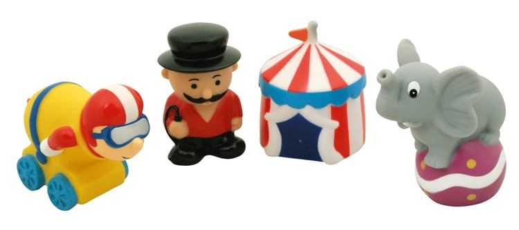 Zestaw do kąpieli 4 gumowe zabawki CYRK DAM 