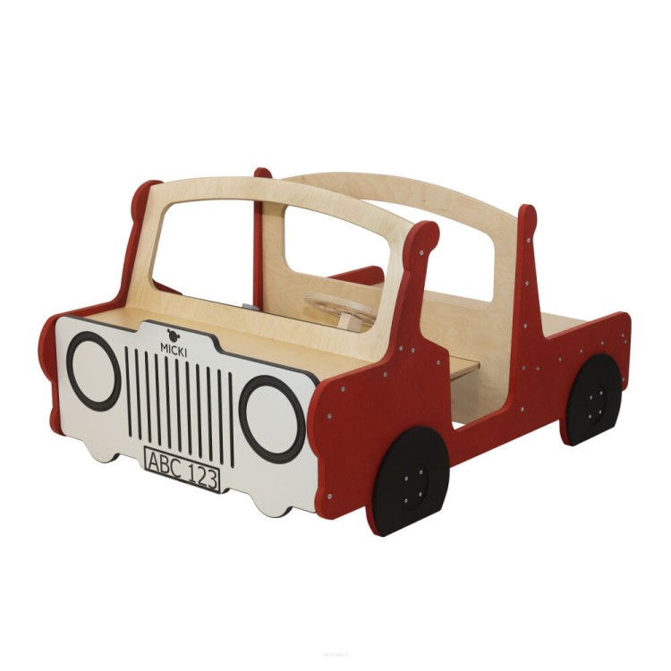 Micki drewniana duża ciężarówka z platformą czerwona-1.jpg