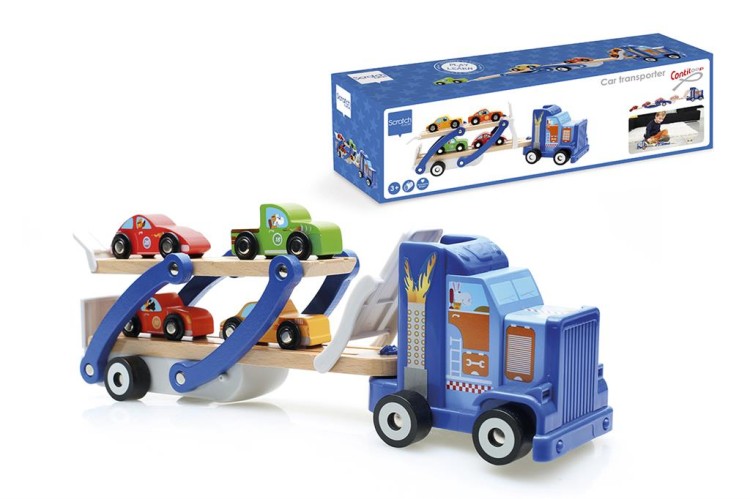 Auto laweta - transporter + 4 autka SCRATCH 