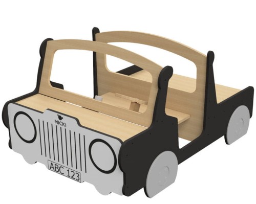 Micki drewniana duża ciężarówka z platformą czarna.jpg