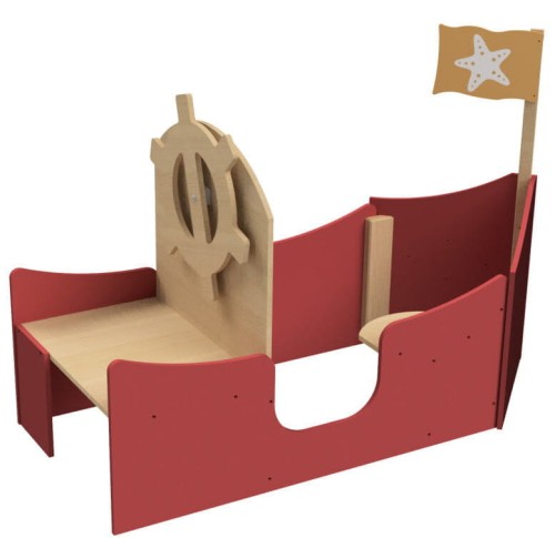 Micki drewniana duża łódka statek mebel edukacyjny wyposażenie.jpg