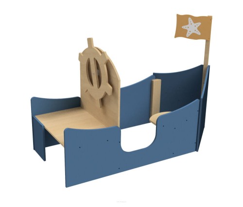 Micki drewniana duża łódka statek mebel edukacyjny do przedszkola.jpg