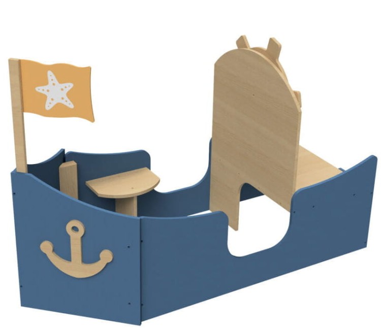 Micki drewniana duża łódka statek mebel edukacyjny do przedszkola.jpg