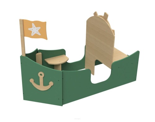 Micki drewniana duża łódka statek mebel edukacyjny do sali zabaw.jpg