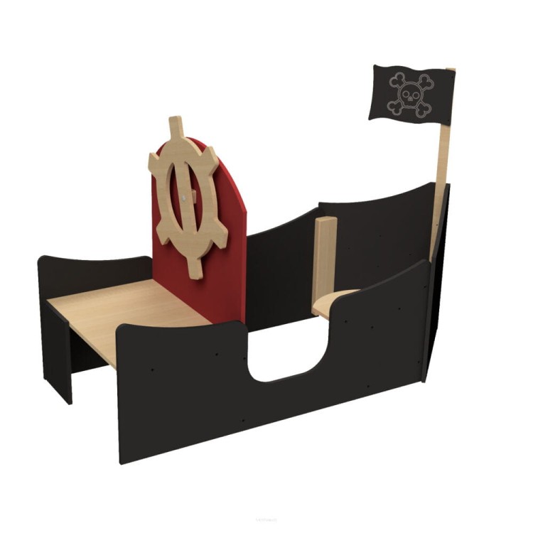 Micki drewniana duża łódka statek piracki mebel edukacyjny.jpg