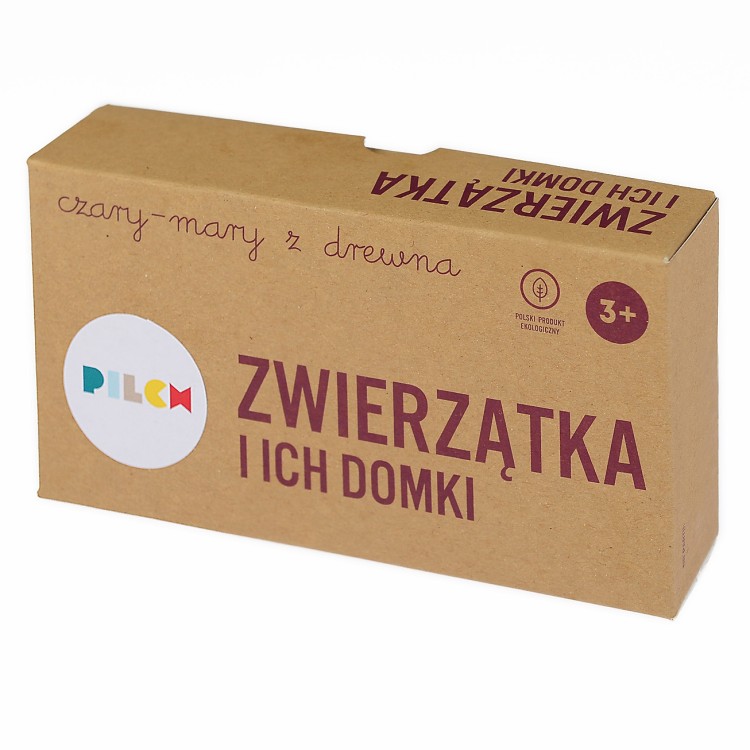 zwierzątka i ich domki drewniana gra Pilch