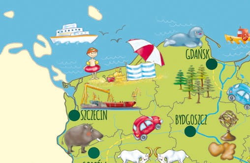 Naklejka ścienna MAPA edukacyjna Polski Tuloko