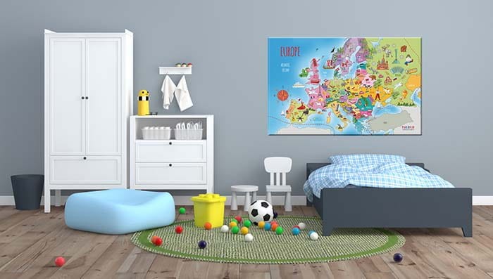 Naklejka ścienna MAPA edukacyjna Europy 