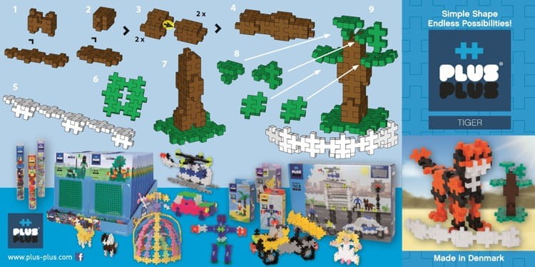 Tygrys klocki konstrukcyjne MINI PLUS-PLUS 100 elementów Tuba