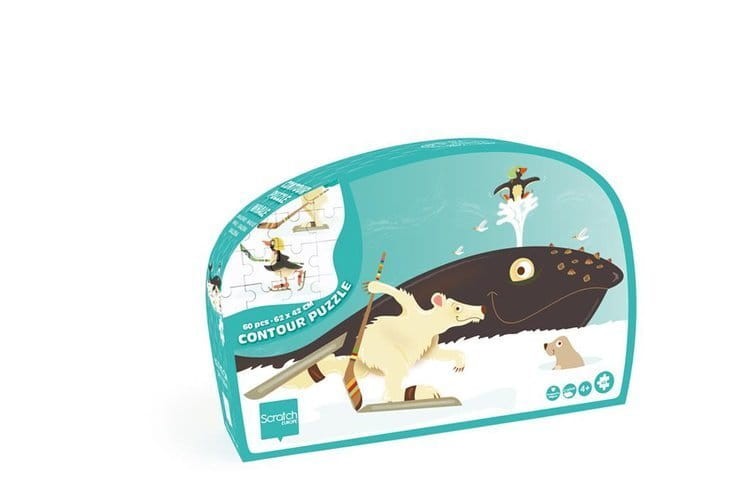 Puzzle konturowe WIELORYB 60 elementów Scratch 3