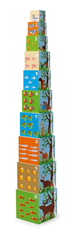 Kolorowa wieża ZWIERZĘTA ŚWIATA SCRATCH