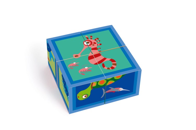 Puzzle OCEAN układanka 4 klocki kostki Scratch