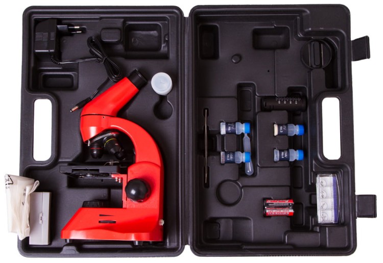 Mikroskop Rainbow 50L PLUS Orange pomarańczowy Levenhuk + GRATIS zestaw K50 do eksperymentów