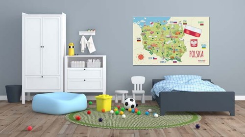 Naklejka ścienna MAPA edukacyjna Polski