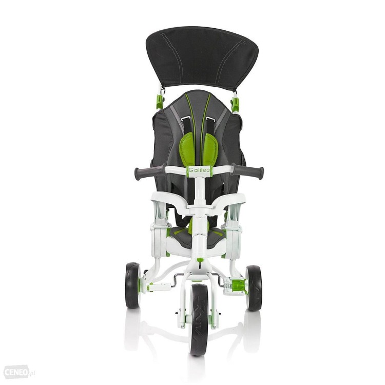 Spacerówka i rowerek trójkołowy 2w1 - Galileo Strollcycle - biało-zielony