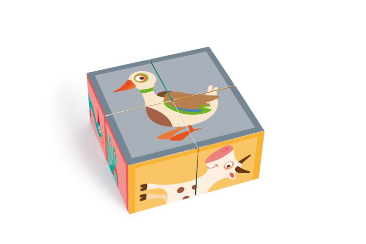 Puzzle FARMA układanka 4 klocki kostki Scratch