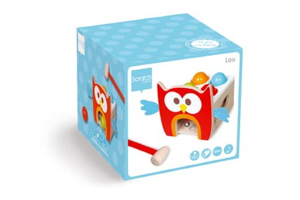 Drewniana przebijanka Toc Toc SOWA Scratch