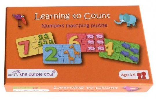 puzzle 2-elementowe NAUKA LICZENIA The Purple Cow 