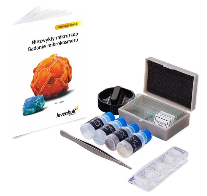 Mikroskop Rainbow 50L PLUS Azure błękitny Levenhuk + GRATIS zestaw K50 do eksperymentów